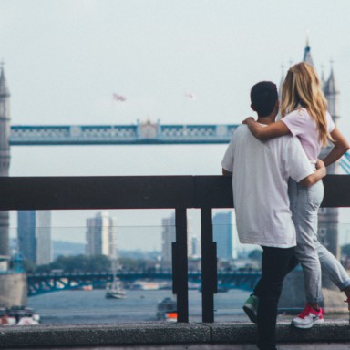 couple on a bridge