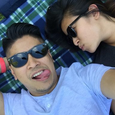 happy couple laying on picnic blanket, happy couple, madly in love, falling in love