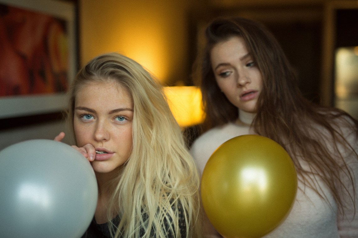 girls with balloons