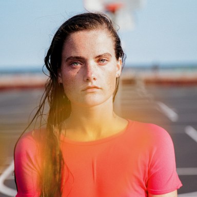 sad woman staring at camera