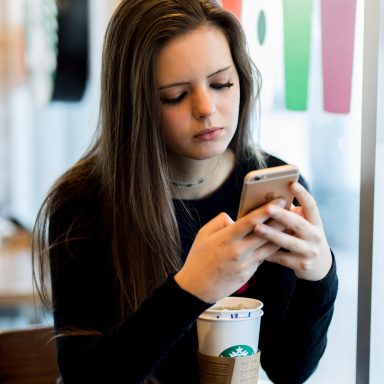 Girl waiting for a text back