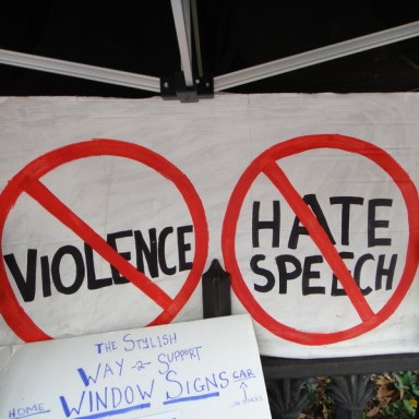 no violence, no hate speech signs
