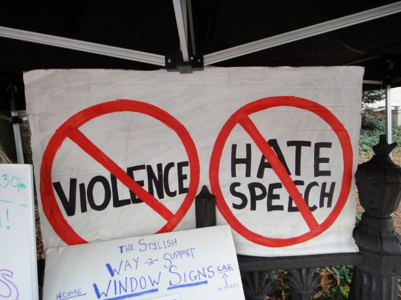 no violence, no hate speech signs