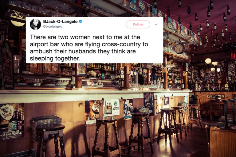 A bar and a tweet about the two women plotting to catch their cheating husbands