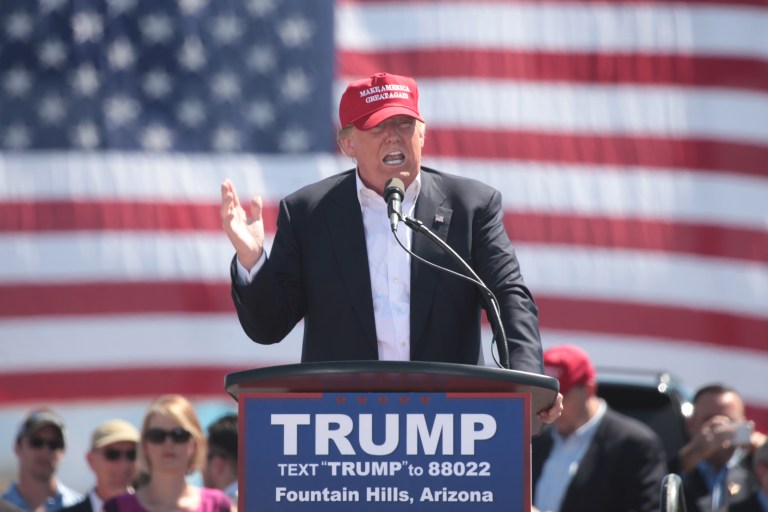 Donald Trump and a MAGA rally