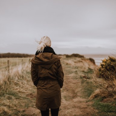 girl standing alone