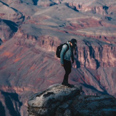 man on a mountain