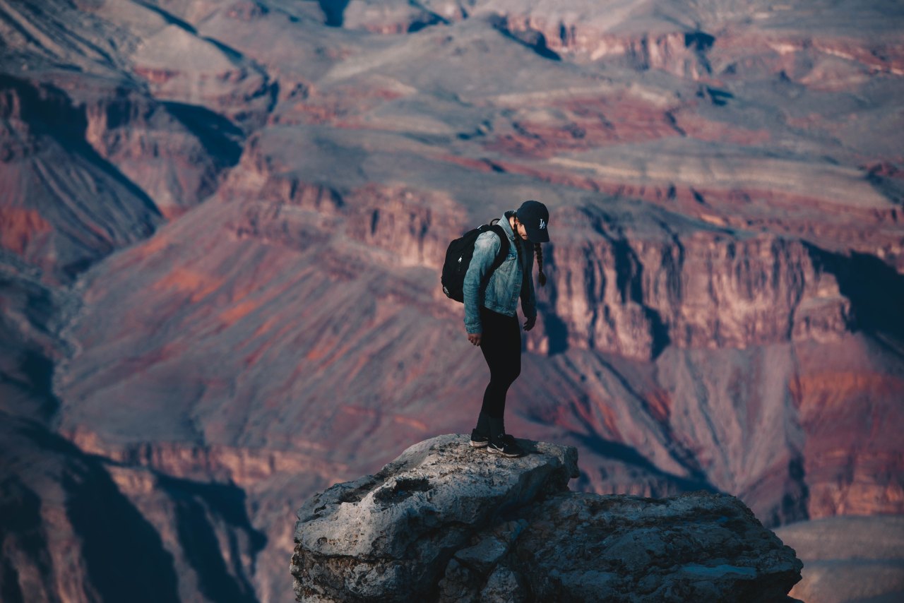 man on a mountain