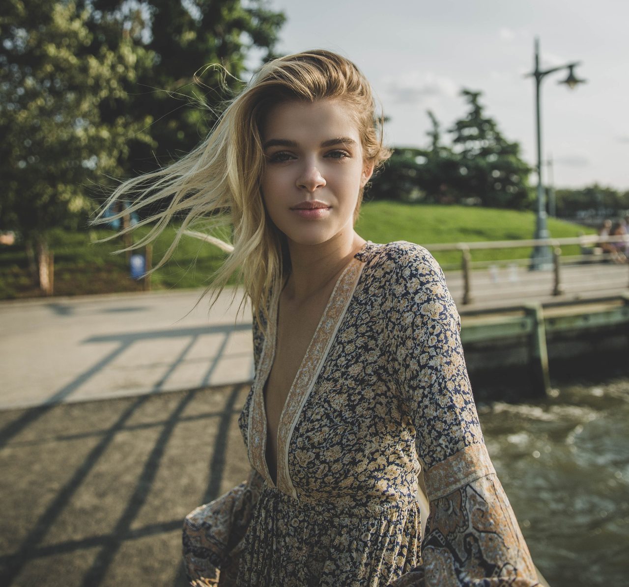 woman standing in park