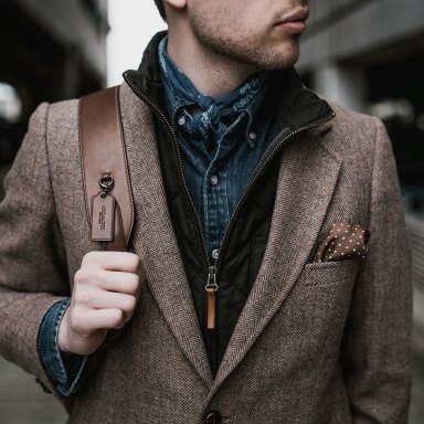 man looking to side