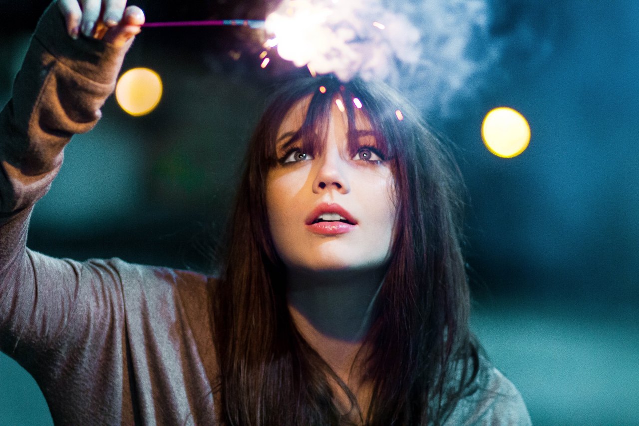 girl with a sparkler