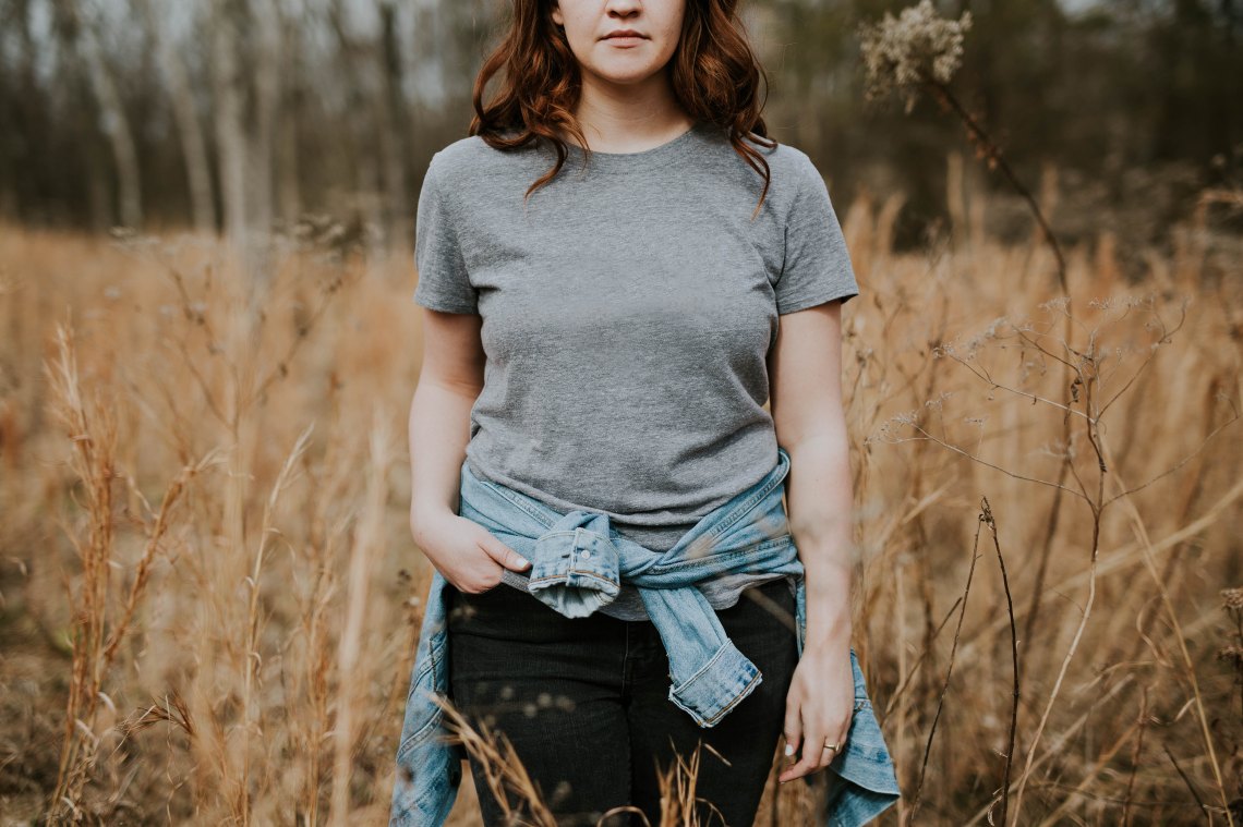 woman standing in a field