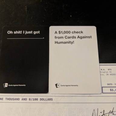‘Cards Against Humanity’ Surprised Some Of Its Customers With $1,000 Checks For This Amazing Reason