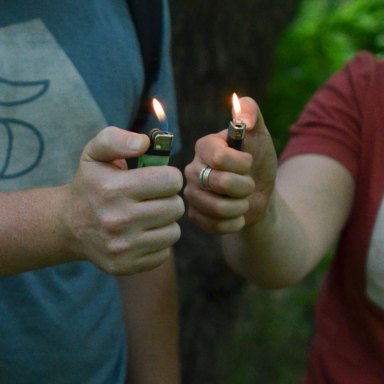 couple with lighters