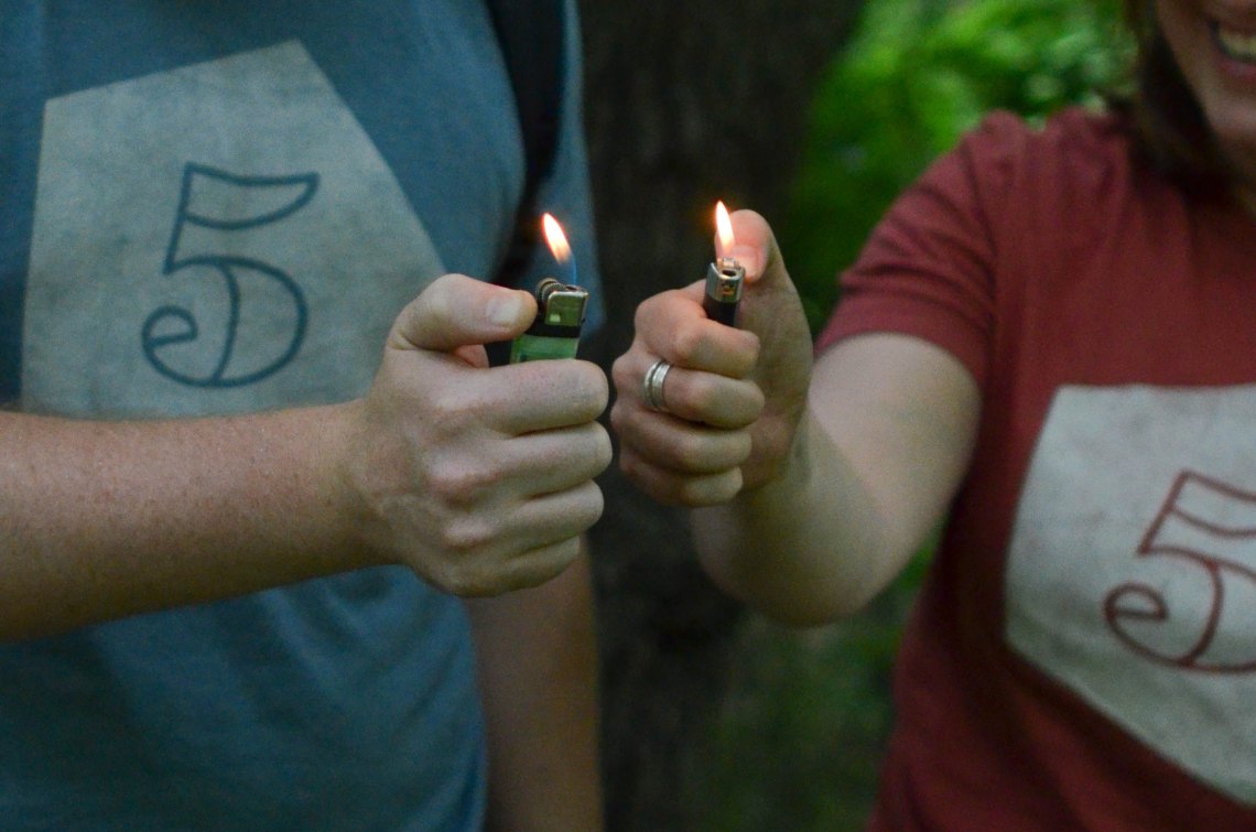 couple with lighters