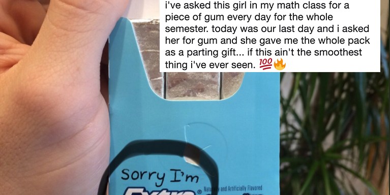 This Guy Asked His Classmate For Gum Every Single Day, So She Gave Him This Adorably Extra Gift On The Last Day Of Class