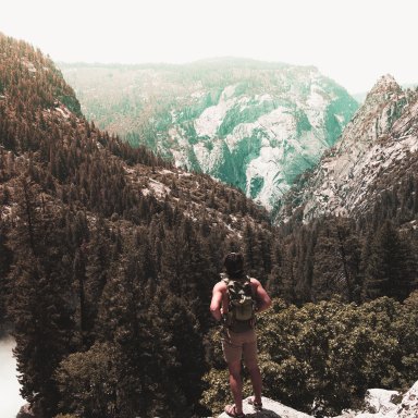 girl in the snowy mountains