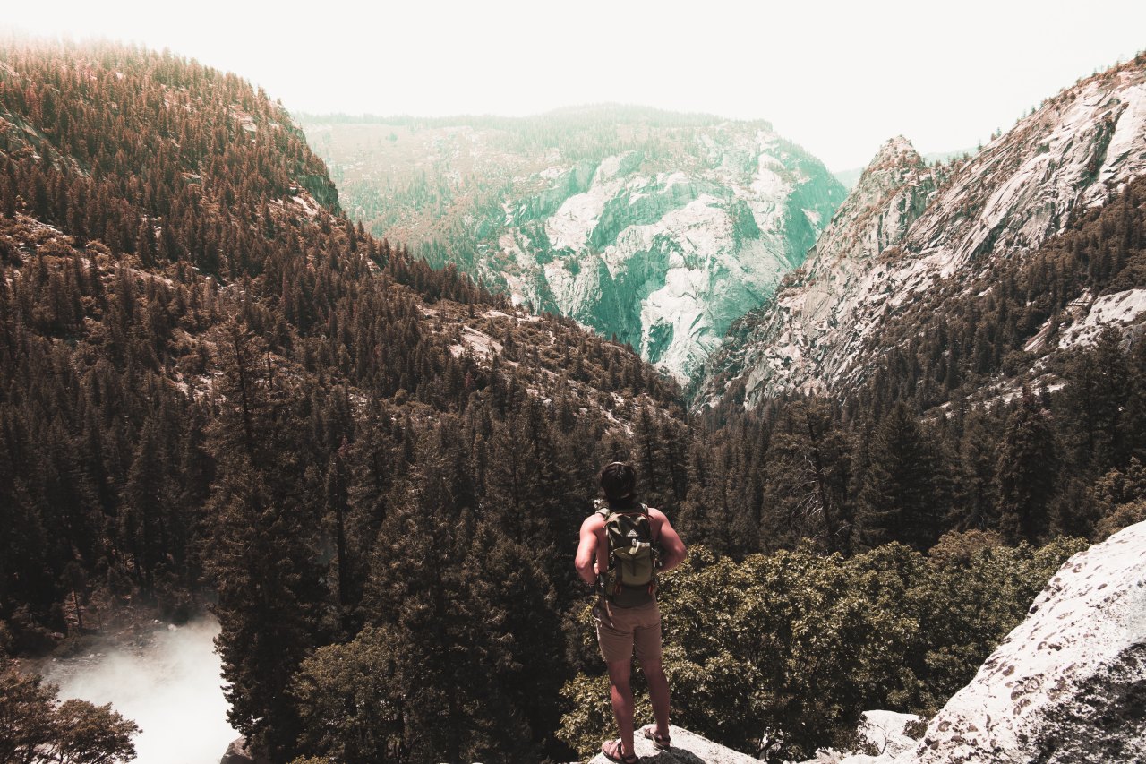 girl in the snowy mountains