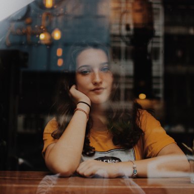 A girl in a window