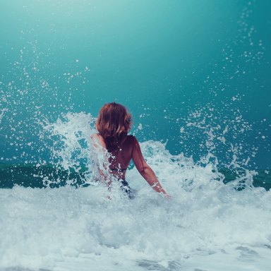 splashing through the waves