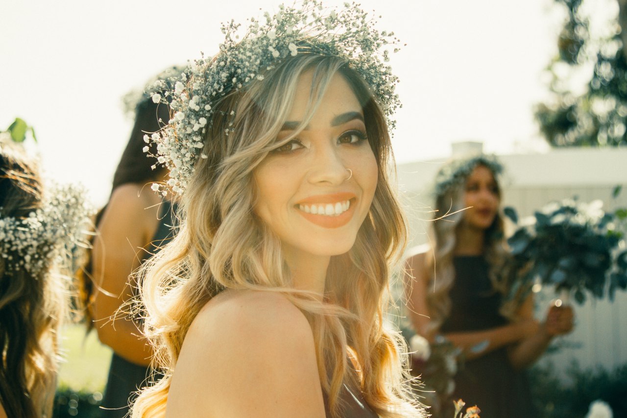 Bridesmaid smiling