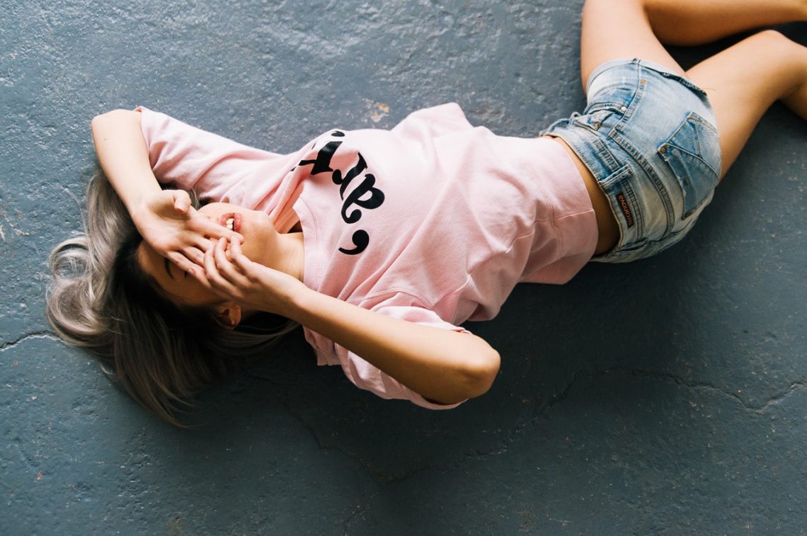 Girl pretending to be okay