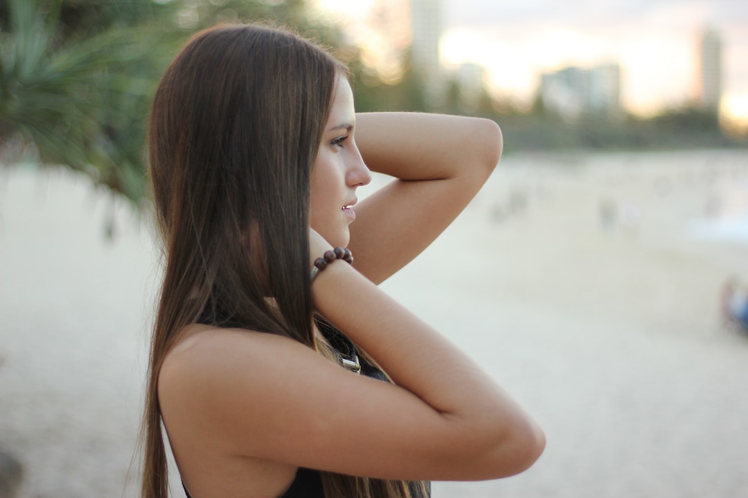 Young woman portrait on the Burleigh Beach