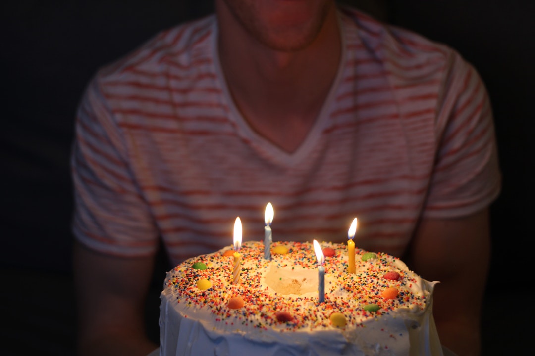 Birthday cake with candles