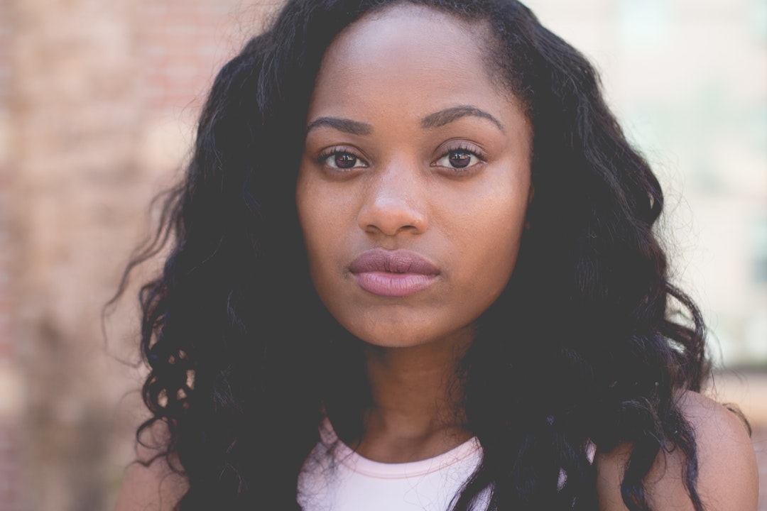 Portrait of a woman with black hair at Bethune Cookman University