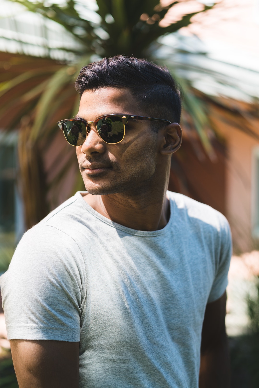man looking back
