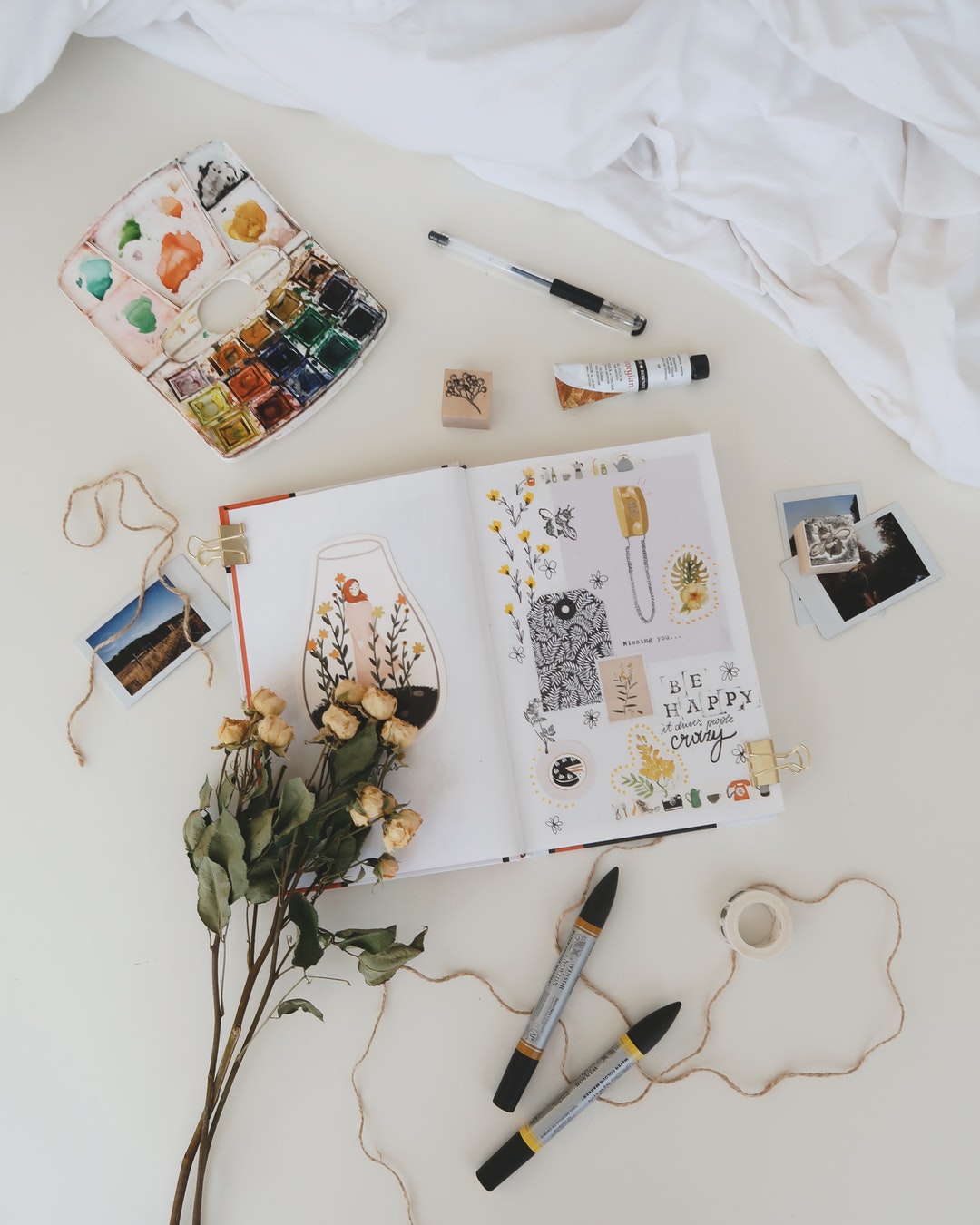 flatlay photography of stuffs on white surface