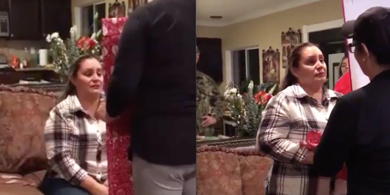This Mom Thought She Was Just Getting A Mirror For Christmas, But Then She Noticed What Was In The Reflection