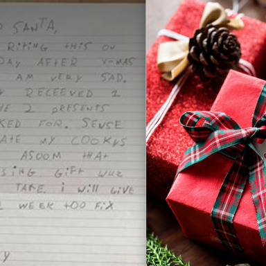 a letter to santa and some presents