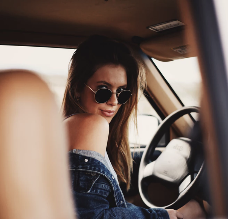 girl in car