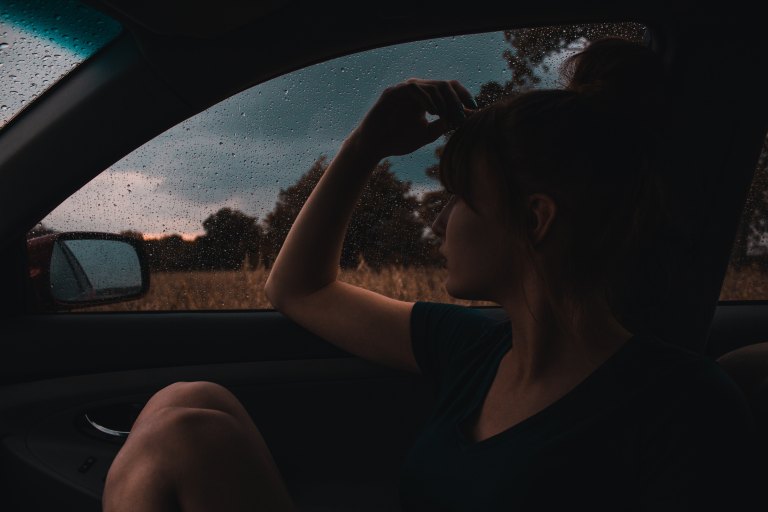 girl looking out car window, you will be okay, everything will be okay, finding peace, slowing down