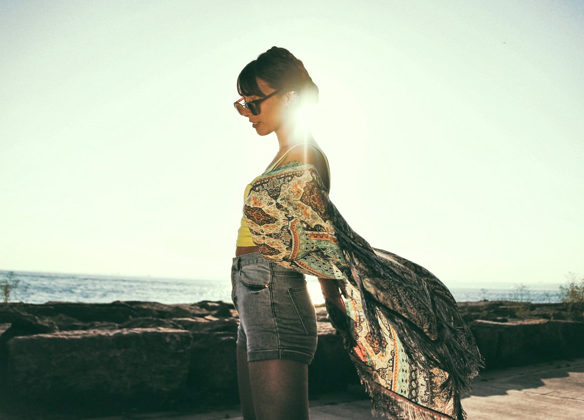girl standing in the sun