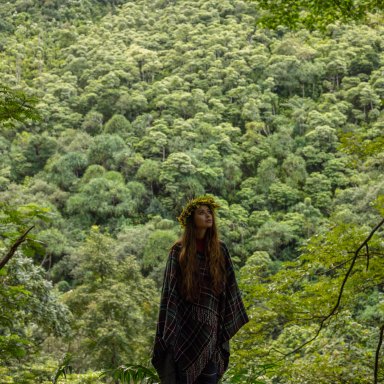 girl in a green forest spiritual