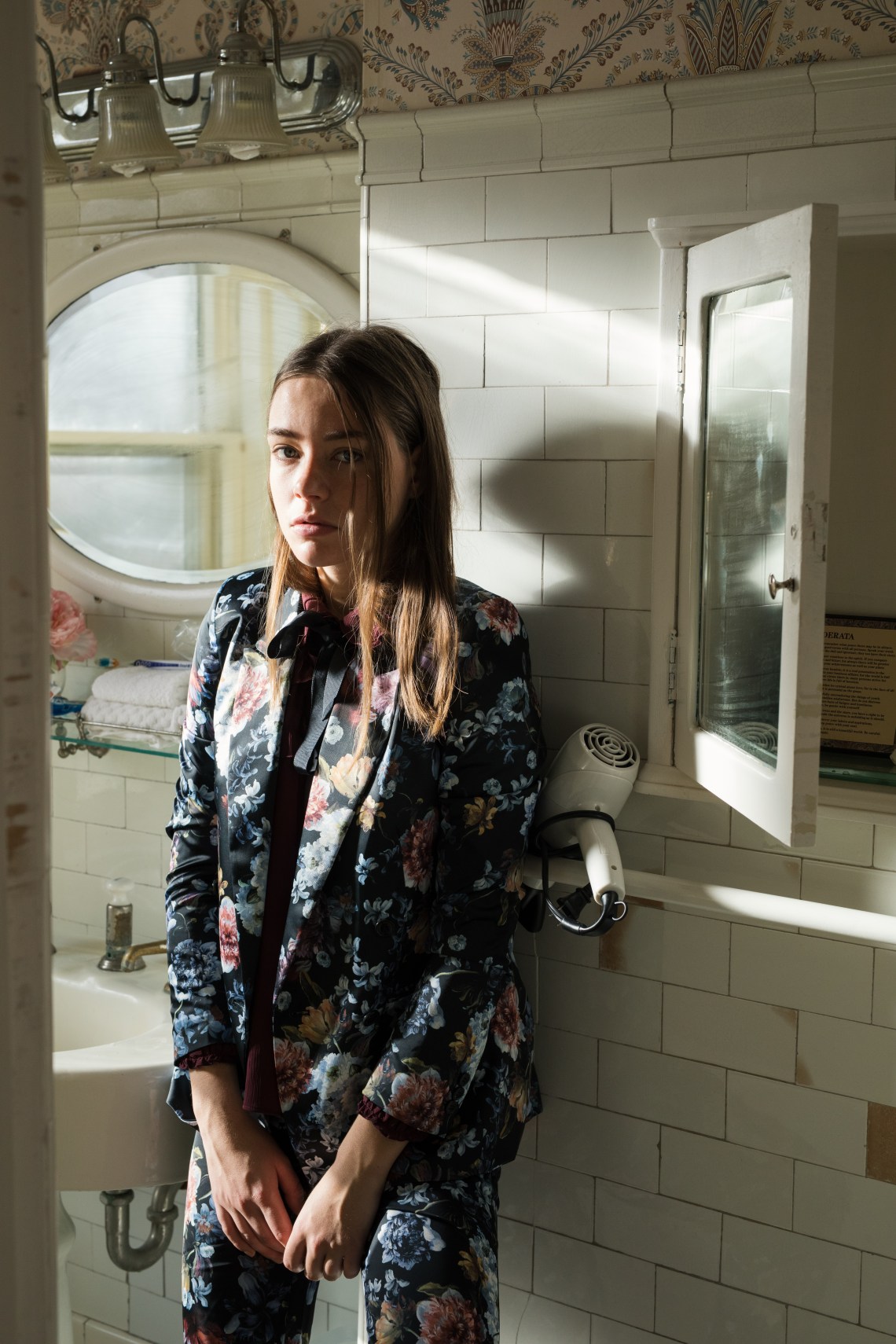 girl standing looking worried