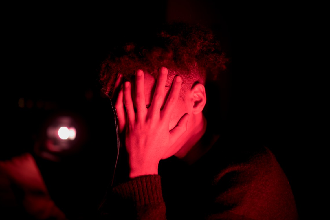 man in darkroom