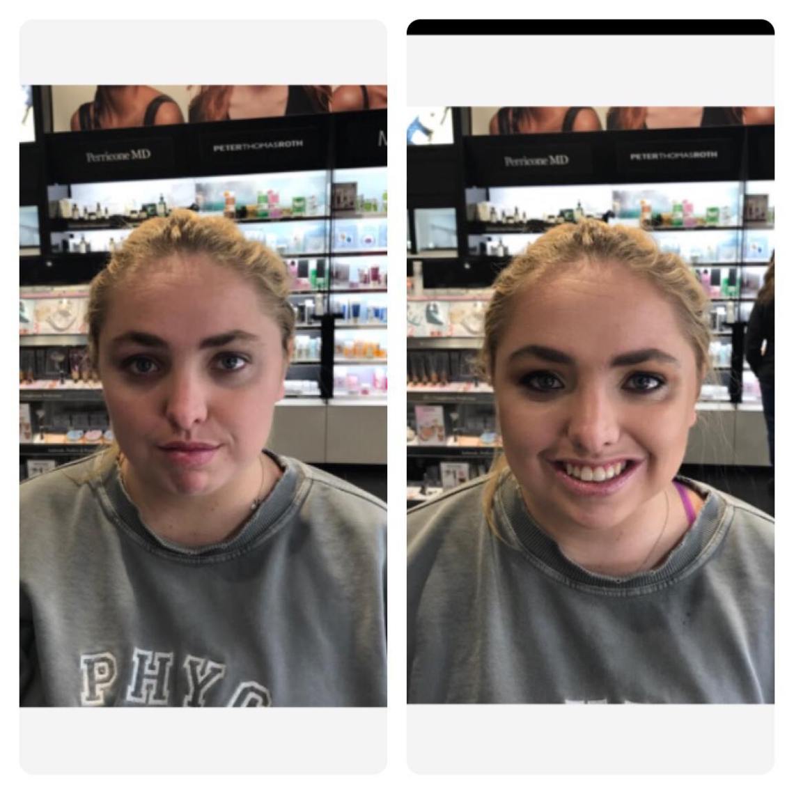 getting makeup done at sephora