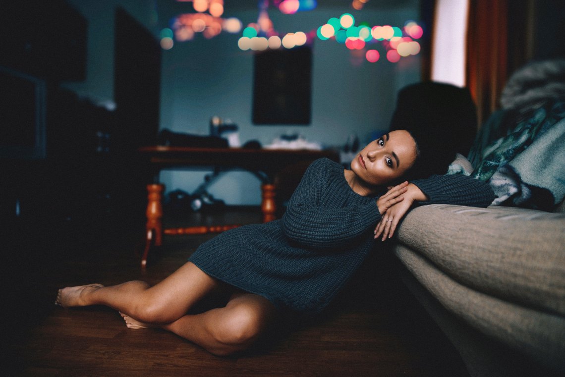 woman looking sad