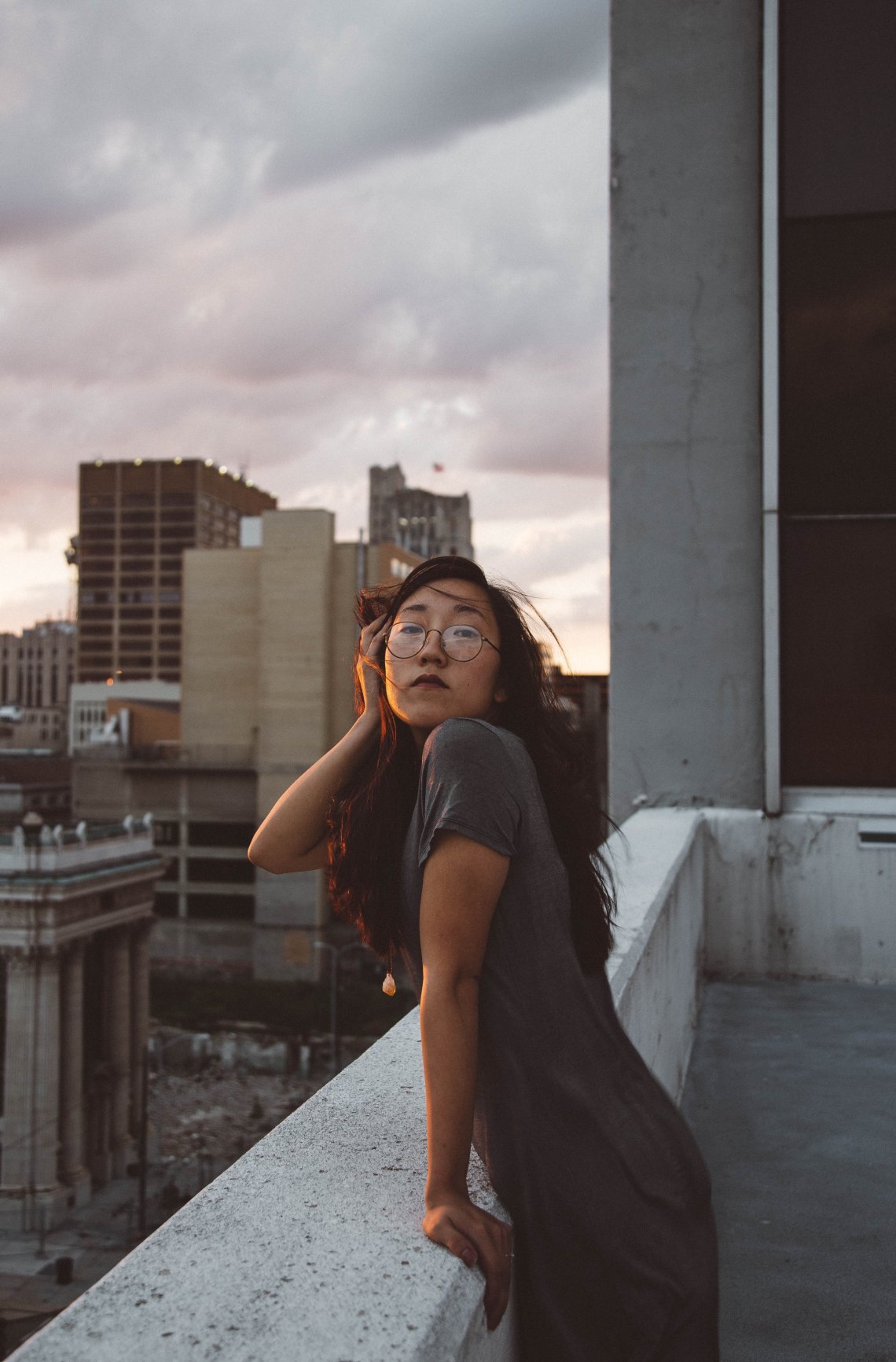 girl on a balcony