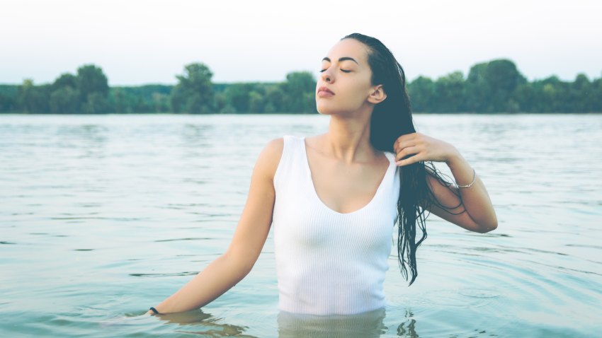 girl in a bunch of water