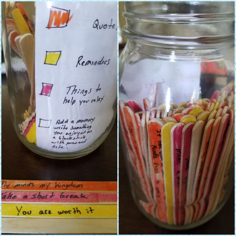 popsicle stick method for helping with depression