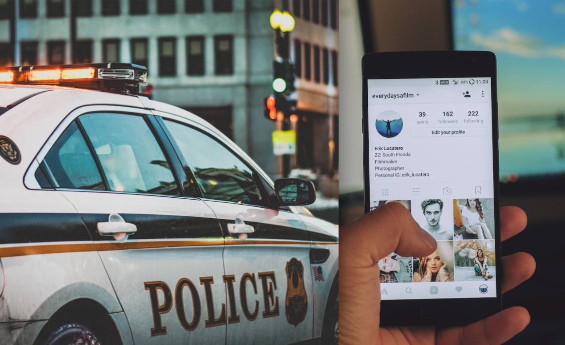 A police car and an iphone on insta