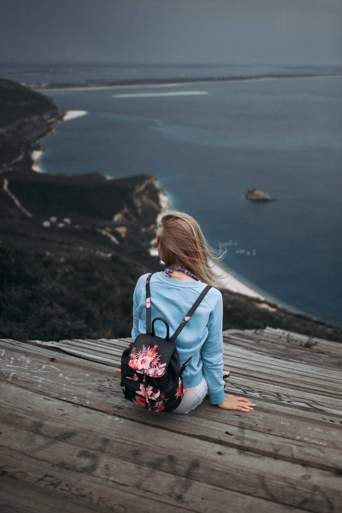 girl with a backpack