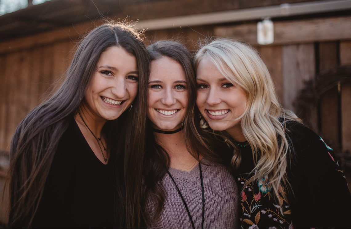 A girl with her friends