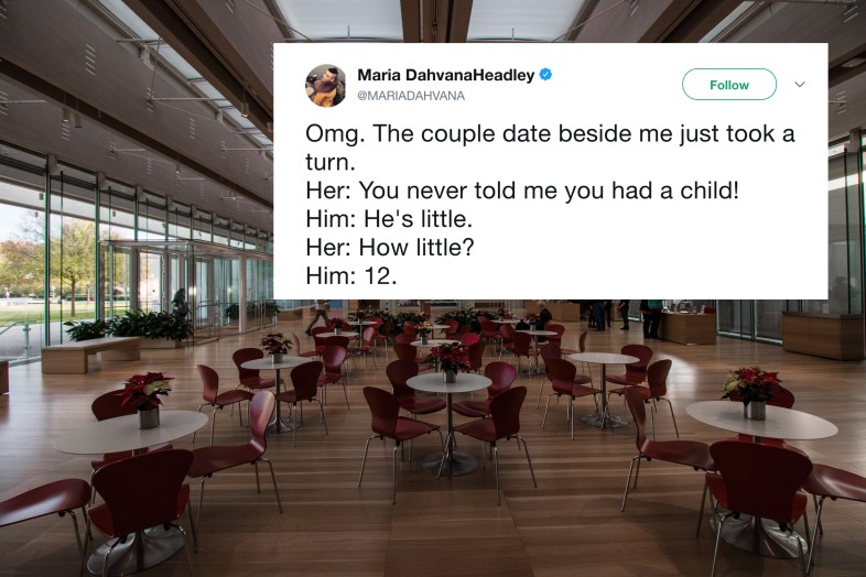 A restaurant and a tweet about a couple breaking up