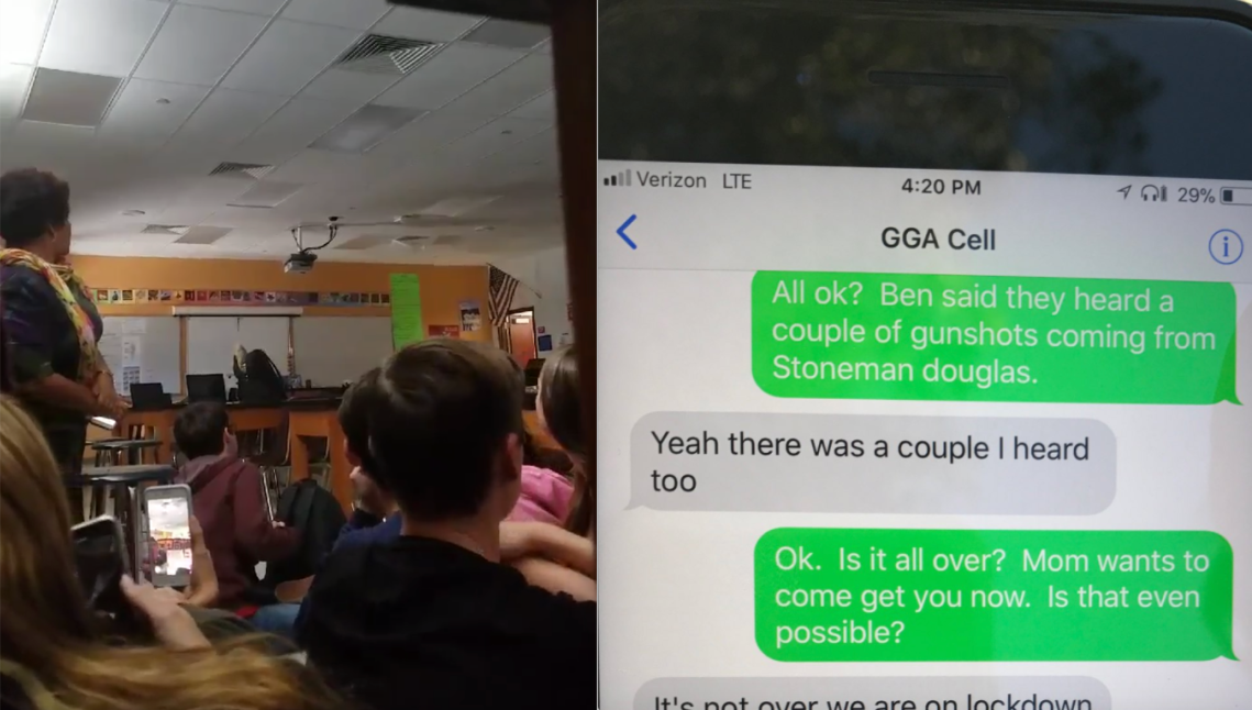 A video from the Parkville, Florida shooting and a text conversation between a parent and son
