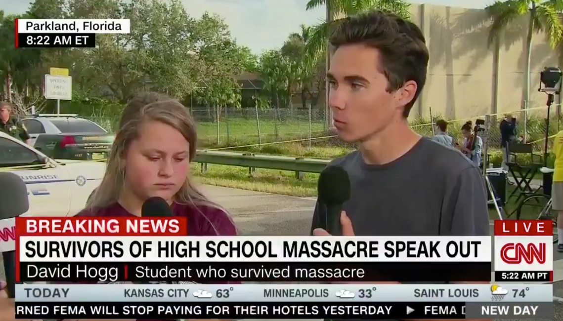 David Hogg, a survivor of the Florida shooting, on CNN